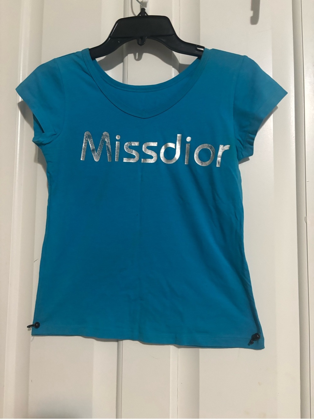 Turquoise Short Sleeve Tee with Metallic Logo small